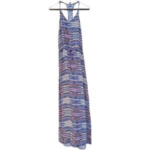 Maaji Maxi Dress Sleeveless Summer Sundress Blue Beach Swim Coverup size Medium